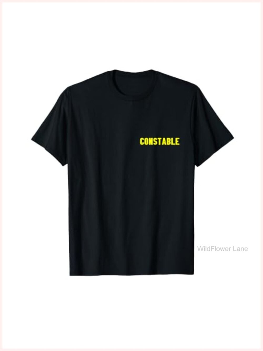 Constable On Duty Front Back Graphic T-Shirt Novelty Police Tee